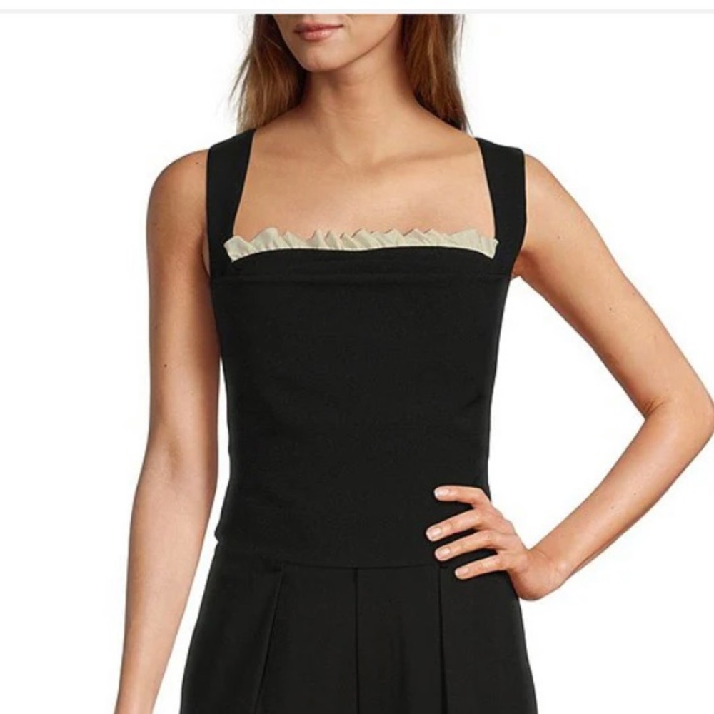 Antonio Melani × Courtney Grow Anais Sleeveless Ruffle Trim Crop Top NWT